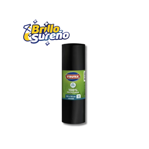 Bolsa de Basura Negra 100% Reciclada 80 x 110 Virutex 10 unid